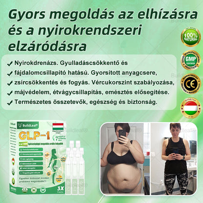 BuildLeaf® GLP-1 6 az 1-ben egészségügyi oldat szájon át szedhető folyadék ✅ Elhízás, szív- és érrendszeri egészség, cukorbetegség, alvási apnoe, bélrendszeri egészség, ízületi problémák és egyebek esetén