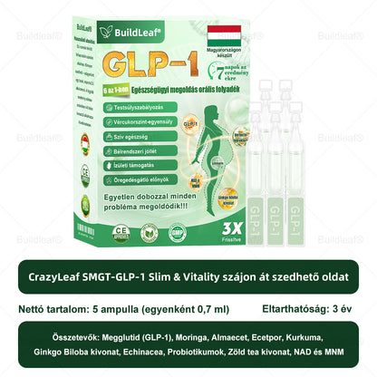 BuildLeaf® GLP-1 6 az 1-ben egészségügyi oldat szájon át szedhető folyadék ✅ Elhízás, szív- és érrendszeri egészség, cukorbetegség, alvási apnoe, bélrendszeri egészség, ízületi problémák és egyebek esetén