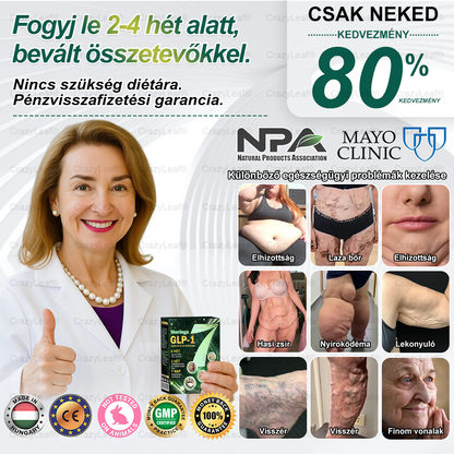 CrazyLeaf® Meglutide GLP-1 Aktiváló Orális Oldat – Moringa • NAD+ • Yerba Mate – Természetes támogatás fogyáshoz, öregedésgátláshoz és cukoranyagcseréhez