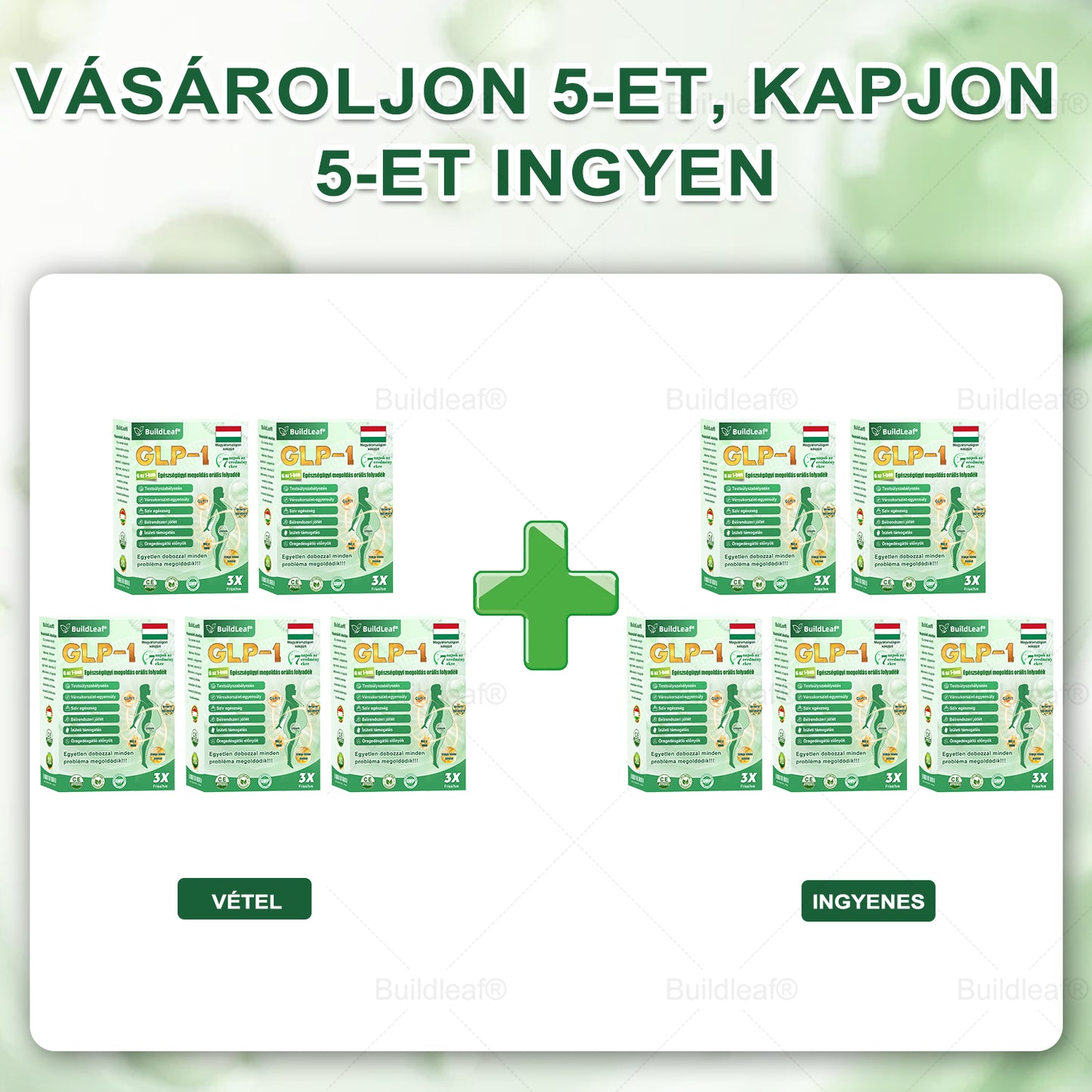 BuildLeaf® GLP-1 6 az 1-ben egészségügyi oldat szájon át szedhető folyadék ✅ Elhízás, szív- és érrendszeri egészség, cukorbetegség, alvási apnoe, bélrendszeri egészség, ízületi problémák és egyebek esetén