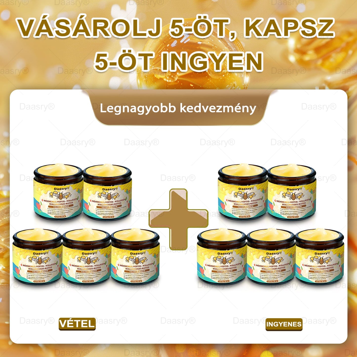 Világszerte legkelendőbb termékek-Daasry® Méhméreg Kezelő Krém, méhméreg peptidekkel, botulinum toxinnal, hialuronsavval és kollagénnel💧. Hatékonyan küzd a ráncok, finom vonalak, megereszkedés, terhességi csíkok és sötét foltok ellen !
