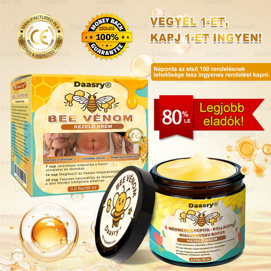 Világszerte legkelendőbb termékek-Daasry® Méhméreg Kezelő Krém, méhméreg peptidekkel, botulinum toxinnal, hialuronsavval és kollagénnel💧. Hatékonyan küzd a ráncok, finom vonalak, megereszkedés, terhességi csíkok és sötét foltok ellen !