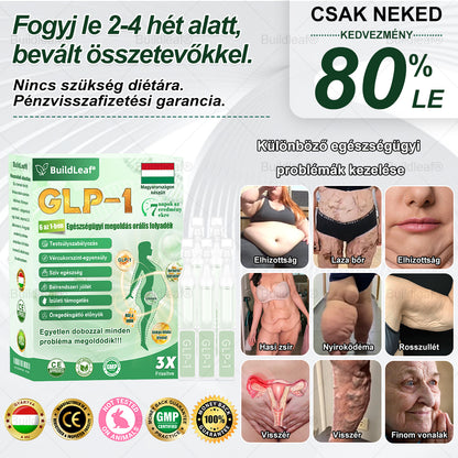 BuildLeaf® GLP-1 6 az 1-ben egészségügyi oldat szájon át szedhető folyadék ✅ Elhízás, szív- és érrendszeri egészség, cukorbetegség, alvási apnoe, bélrendszeri egészség, ízületi problémák és egyebek esetén
