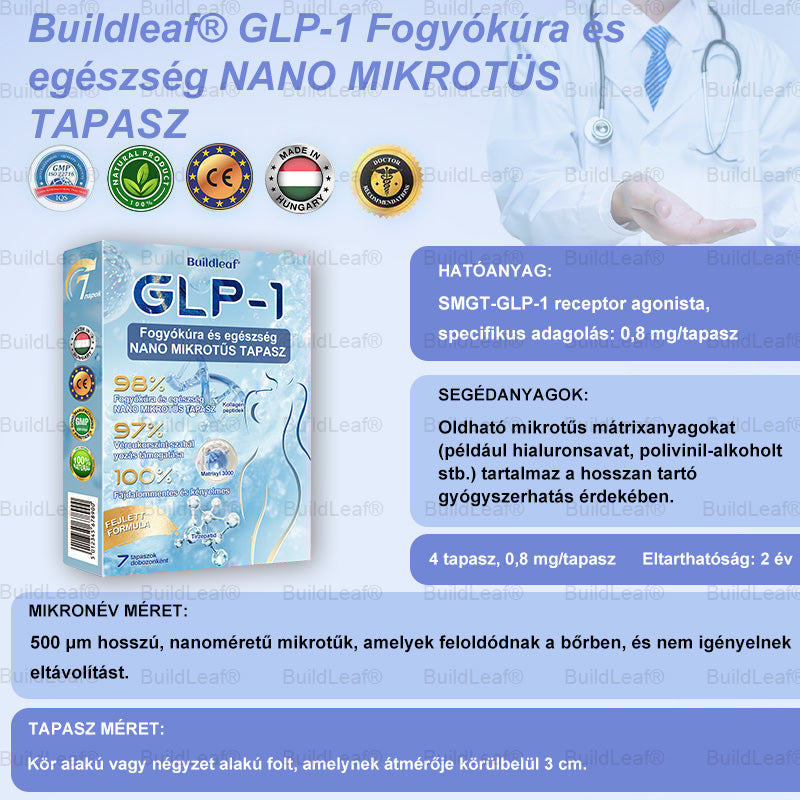Buildleaf® Tirzepatide Nano Mikrotűs Párna Kollagénnel és Matrixyl 3000-al | Célzottan az elhízás, laza bőr, magas vérnyomás, cukorbetegség, zsírmáj, ízületi fájdalom, agyi köd, alacsony energia, testfájdalmak és egyéb problémák kezelésére